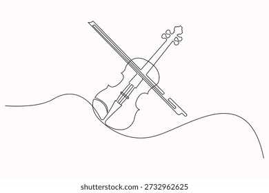Geigenkontur kontinuierliche eine Linie minimalistische Kunst