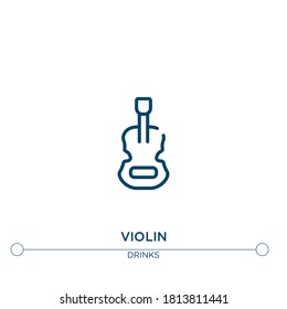 violin outline vector icon. simple element illustration. violin outline icon from editable drinks concept. can be used for web and mobile
