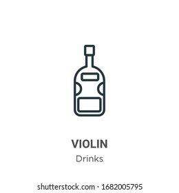 Violin outline vector icon. Thin line black violin icon, flat vector simple element illustration from editable drinks concept isolated stroke on white background