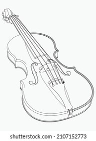 Violin outline vector illustration. Music instrument vector.