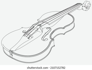 Violin outline vector illustration. Music instrument vector.