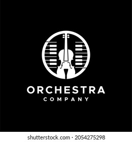 Violin And Piano Musical Instrument Logo For Ochestra Group