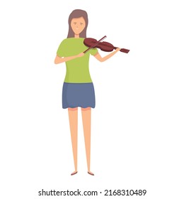 Violin play icon cartoon vector. Orchestra instrument. Music school