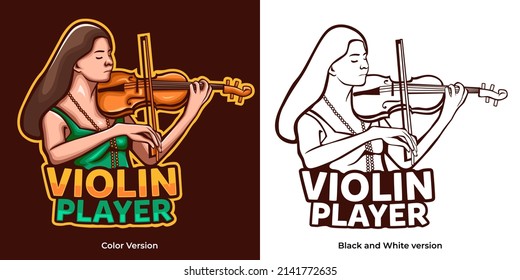 Logo des Violinspielers. Vektorgrafik