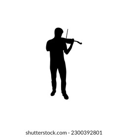 ilustración vectorial del reproductor de violín para un icono, símbolo o logotipo. silueta violinista