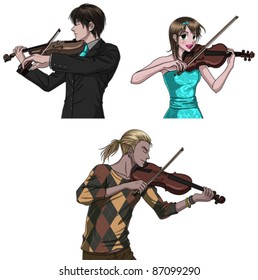 Violin Players Set