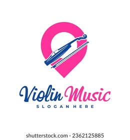 Logo-Design-Vorlage für Violine Point. Creative Violine Logo, Vektorgrafik.