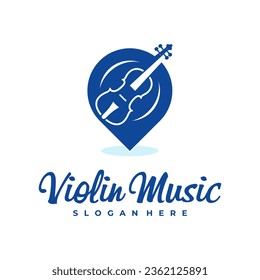 Violin Point logo design Template. Creative Violin logo vector illustration.
