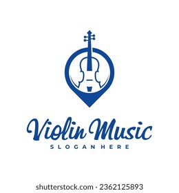 Violin Point logo design Template. Creative Violin logo vector illustration.