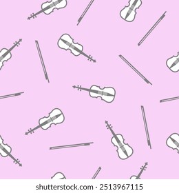 Violin seamless pattern background texture