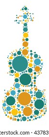 violin shape vector design by color point
