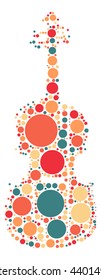 violin shape vector design by color point