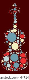 violin shape vector design by color point