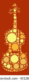 violin shape vector design by color point