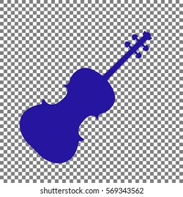 Violin sign illustration. Blue icon on transparent background.