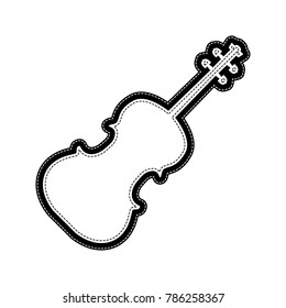 Violin sign illustration. Vector. Flat style black icon on white.