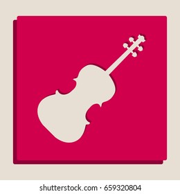 Violin sign illustration. Vector. Grayscale version of Popart-style icon.