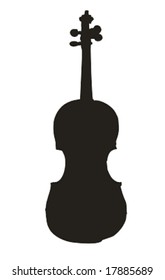 violin silhouette isolated vector illustration