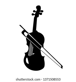 Violin. Silhouette. Musical instrument on white background. Vector eps8
