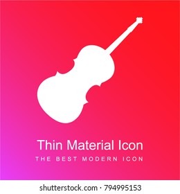 Violin silhouette red and pink gradient material white icon minimal design