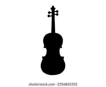 Violin silhouette vector art white background
