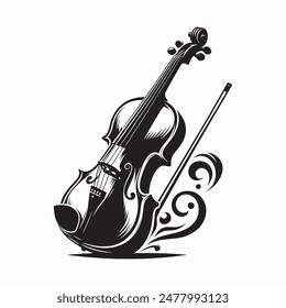 Vector y obra de arte de la silueta del violín