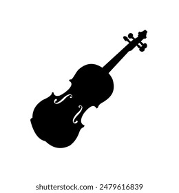 violin silhouette	- vector illustration