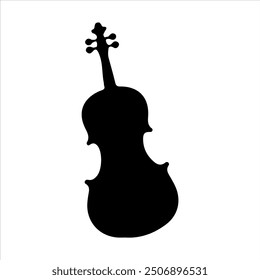 Violin silhouette vector illustration on white background
