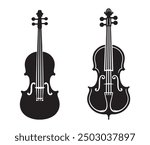 Violin Silhouette Vector isolated on white