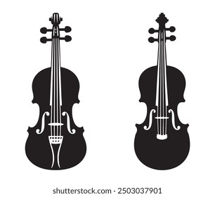 Violin Silhouette Vector isolated on white