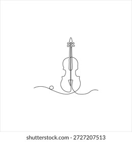 Diseño de arte de una sola línea de violín.