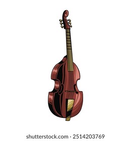 Violín Sitar Mandolina Lyre Guitarra Violonchelo Banjo Arpa Música Clásico Antiguas Diseño Arte Ilustración Elemento Vector