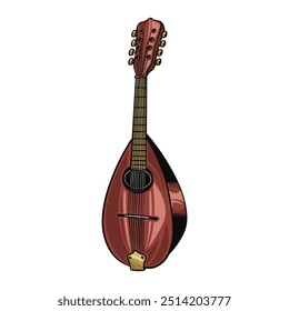 Violín Sitar Mandolina Lyre Guitarra Violonchelo Banjo Arpa Música Clásico Antiguas Diseño Arte Ilustración Elemento Vector