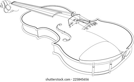 violin sketch - Shutterstock ID 225845656