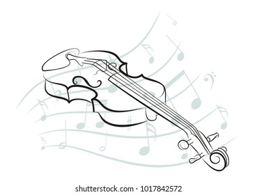 Violin Sketch Notes Stock Vector (Royalty Free) 1017842572 | Shutterstock