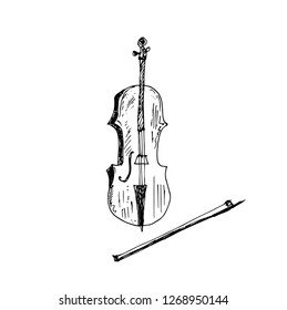Violin. Sketch. Vector illustration.