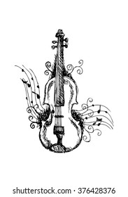 Violin. Sketchy style.