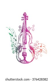 Violin. Sketchy style.