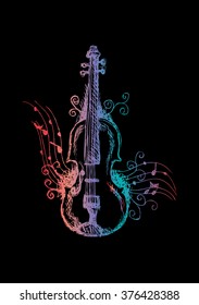 Violin. Sketchy style.
