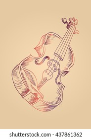 violin. Sketchy style.