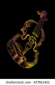violin. Sketchy style.