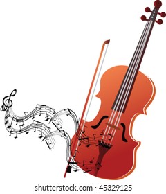 Violin with stave