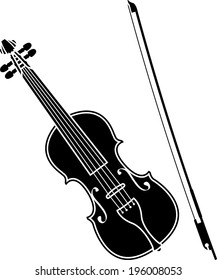 violin. stencil. vector illustration