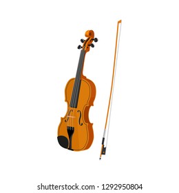 violin string bow musical instrument isolated on white background