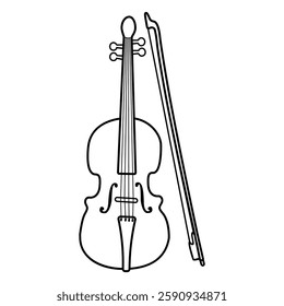 violin, string instrument, fiddle black outline musical instrument