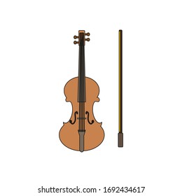 violin string instrument on white background