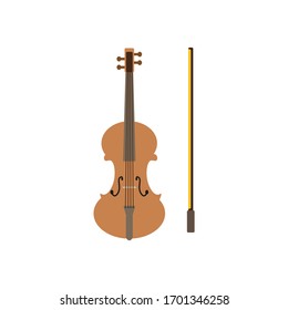 violin string instrument on white background