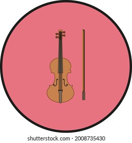 instrumento de cadena de violín sobre fondo blanco