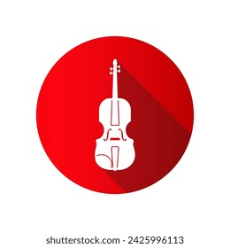 Violin symbol in a circle isolated on a white background