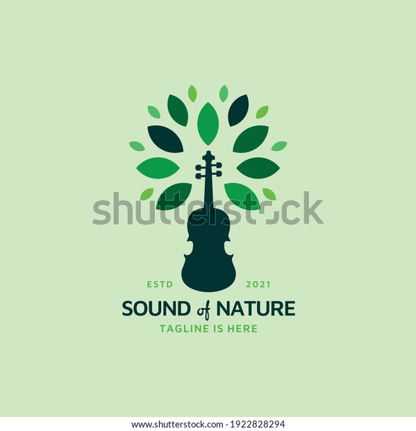 Violin Tree Leaf Concept Illustration for Nature\
Help or Classical Live\
Music